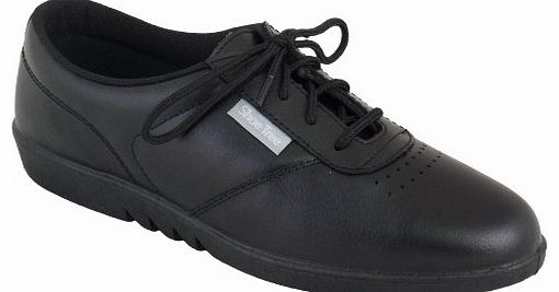 Shoe Tree Ladies Superb Quality Soft Leather Machine Washable Shoes Black UK 6