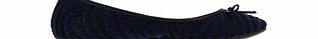 Blue and black tiger print ballet flats