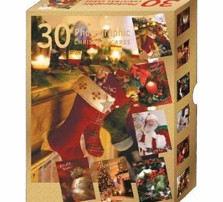 shop inc Pack of 30 Quality Christmas Cards - Assorted Bumper Box of Photographic xmas Cards