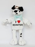 SHOPZEUS Plush Stuffed Dalmatian Dog toy with I Love Scooter