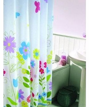 shower curtain  Vibrant Flowers (180cm Width x 180cm Drop)