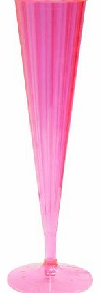 Shower My Baby 10 Neon Pink Plastic Champagne Flutes - 5 FL OZ