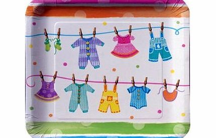 Shower My Baby Baby Clothes Line Plates
