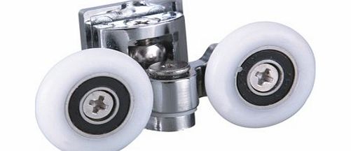 2 x Twin Top Zinc Alloy Shower Door Rollers/Runners 23mm wheels Diameter L057