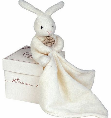 Doudou et Compagnie 10 cm Natural Rabbit and Towelling Doudou with Gift Box