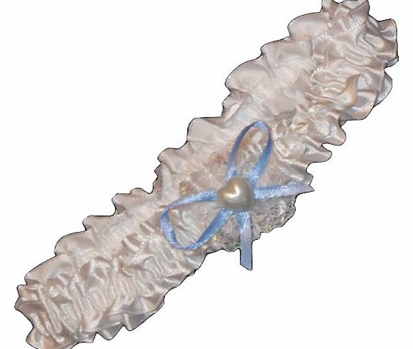 Shropshire Supplies Ladies Bridal Lace Garter (8919 Blue Heart)