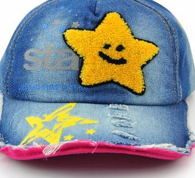 Shuangmu Girls ladies Stars embroidered Denim hat baseball style