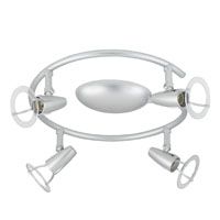 Shuttle 4 Light Spiral Bar Disc Spotlight Metallic Silver Effect