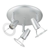 Shuttle Dimmable Spotlight 3 Round Metallic Silver Effect