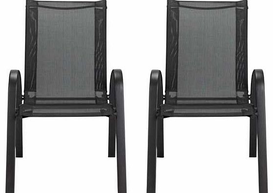 Garden Chairs - Set of 2 - Black