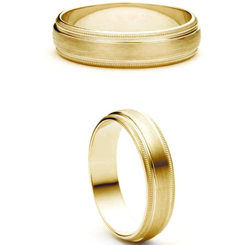 4mm Medium Court Siempre Wedding Band Ring In 9 Ct Yellow Gold