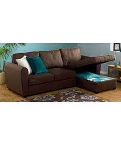 Corner Sofabed with Storage - Chocolate