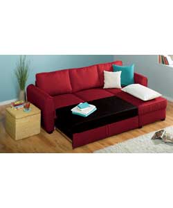 Corner Sofabed with Storage - Wine