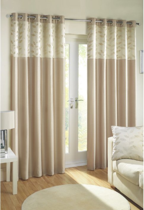 Sienna Linen Lined Eyelet Curtains