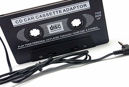 SIENOC  Black Car Cassette Adapter For Samsung Galaxy S I9000, Plus I9001, i9100 S2, i9300 S3, LTE, S3 Mini, i9500 S4, Tab, 10.1, 2 10.1, 2 7.0, 7 Plus, 7.7, 8 9, Galaxy Note, 10.1, 2, 8.0, 8000, Nexus
