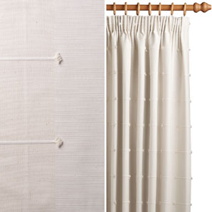 Sierra Pencil Pleat Curtains- Natural- W167cm x Drop 229cm