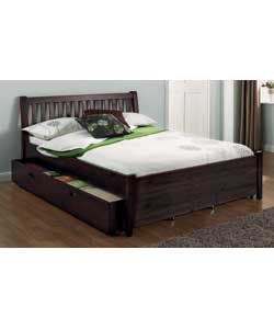 Pine Double Bed with Drawers and Luxfirm