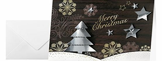 Sigel GmbH Sigel DS455 Hand-Made Christmas Cards and Envelopes A6 250 g   100 g Glossy Card with Winter Woods Design Pack of 10