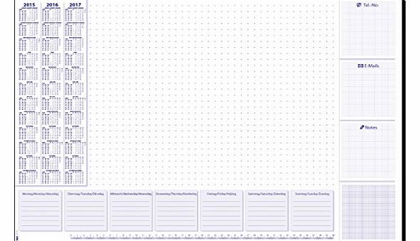 HO355 Paper Desk pad Lilac, with 3-year calendar und weekly planner, 30 sheets, 59.5 x 41 cm, 80 gsm