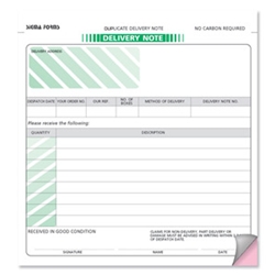 Sigma Delivery Note Business Form 2 Part Set Ref