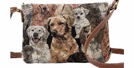 Signare Fashion Canvas /Tapestry Acrossbody bag/ Messenger bag/ Pocket bag in dog design -- A collection of Labrador, perfect gift for the dog lovers