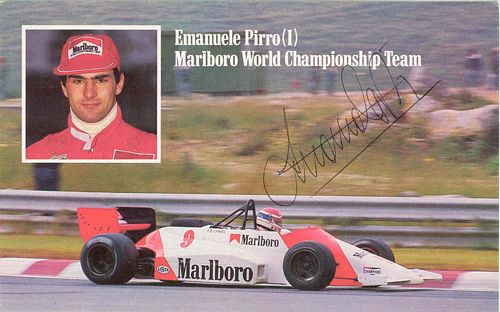 Emanulele Pirro F3000 #9 Sticker Signed