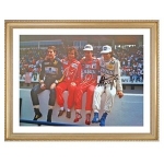 signed Senna Prost Mansell and Piquet Photo Print
