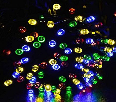 200 LED RGB Solar Powered String Fairy Lights for Indoor Outdoor Garden Christmas Wedding Party - Multi Colour