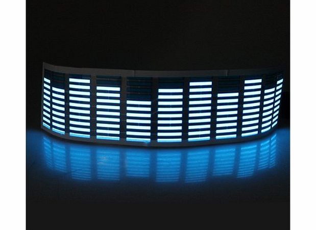 Signstek 45*11cm Sound Music Beat Activated Car Stickers Equalizer Glow Blue LED Light Audio Voice Rhythm Lamp