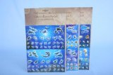 SIL 3-D Embossed Stickers - Ocean Life Assorted sizes per card 3 cards per set