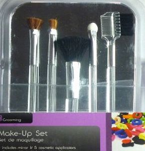 Make-up Set - with a Mirror & 5 Cosmetic Applicators - Blush, Consealer, Lip, Wedge and Eyebrow Brush.