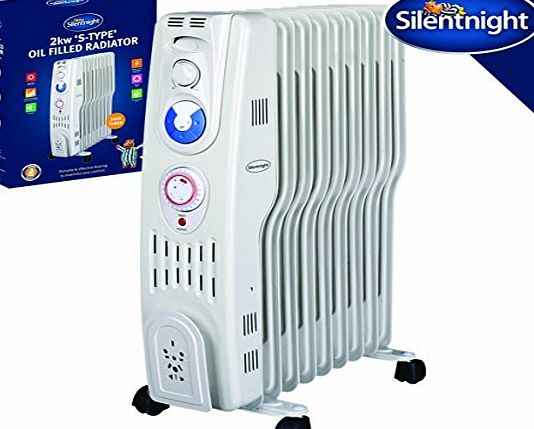 Silentnight Benross S-Type Oil Filled Radiator with Timer, 2000 Watt