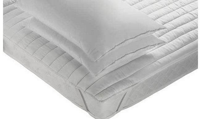 Silentnight Quilted Mattress Topper & Pillows