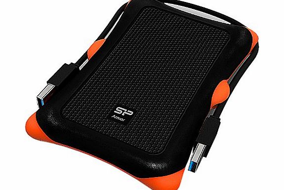 Silicon Power 2.5 inch 1TB USB 3.0 SP Rugged Armor A30 Shockproof External Portable Hard Drive - Black