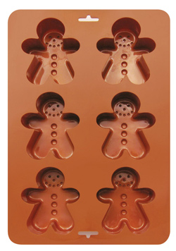 Silicone Zone 6 Cup Gingerbread Man Muffin Pan