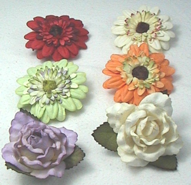 Silk Bouquets Flower Broches without Stem