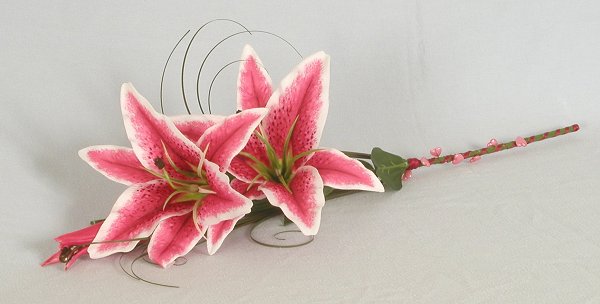 Silk Bouquets Stargazer Lily Bridal Stem