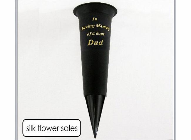 SILK FLOWER SALES Funeral In Loving Memory Dad grave flower vase funeral spike pot