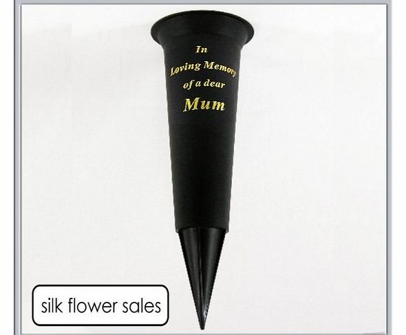 SILK FLOWER SALES Funeral In Loving Memory Mum grave flower vase funeral spike pot