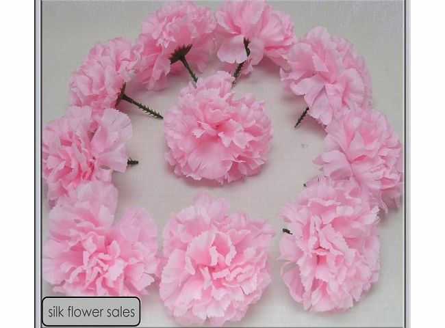 silk flowers 144 Baby Pink carnation picks artificial silk flowers, wedding buttonholes, funeral tributes FREE P