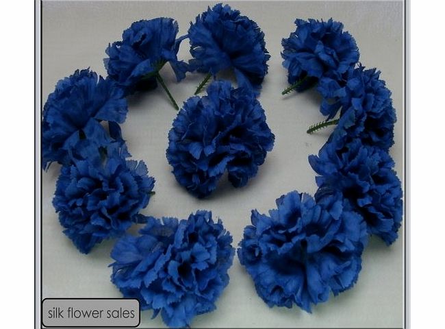 silk flowers 72 Blue carnation picks artificial silk flowers, wedding buttonholes, funeral tributes FREE Pamp;P