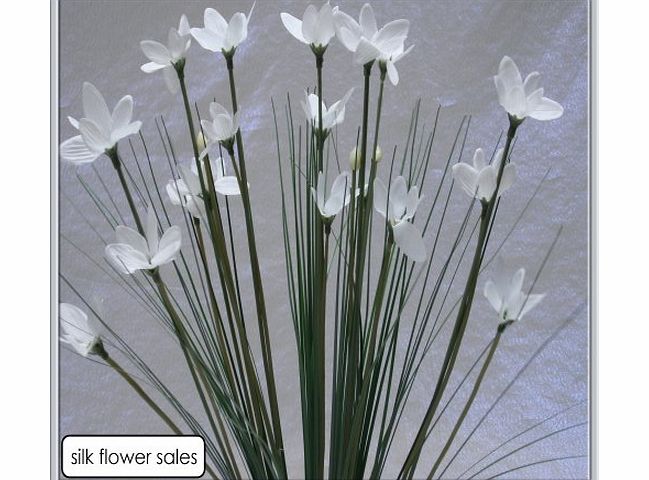 silk flowers X2 21 Stem Artificial Silk Star Flower Grasses - white