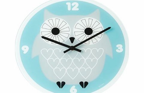 Silly Wall Clock Owl Box 32 Design, Grey