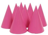 SillyJokes 8 Solid Colour Cone Hats Pink