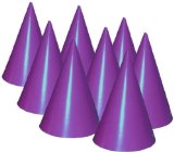 SillyJokes 8 Solid Colour Cone Hats Purple