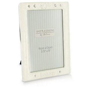 60th Birthday Crystals Photo Frame
