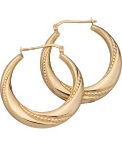 SILVER and 9ct Bonded Gold Round Creole Earrings