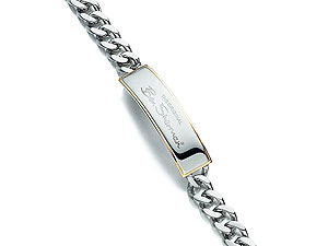Silver and Gold Identity Bracelet 019529