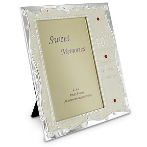 silver and Pearl 40th Anniversary Photo Frame