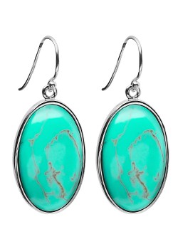 and Turquoise Oval Drop Earrings